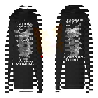 幸せはロングヘア チワワ 長髪 チワワ ママ パパ 長袖Tシャツ - Kawaiitshirt