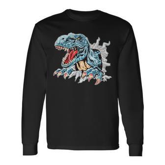 恐竜 おもしろ デフォルメ イラスト 長袖Tシャツ - Kawaiitshirt