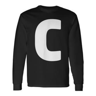 文字c 大文字 アルファベット モノグラム イニシャル 長袖Tシャツ - Kawaiitshirt