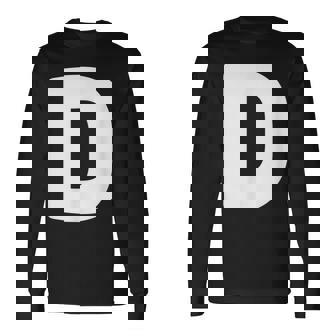 文字d 大文字 アルファベット モノグラム イニシャル 長袖Tシャツ - Kawaiitshirt