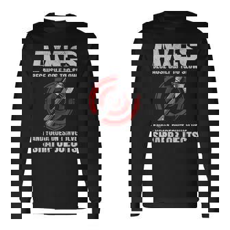 斧投げ ランバージャック ヨガ ゴルフ ファニー 斧投げ ブルズアイ 長袖Tシャツ - Kawaiitshirt