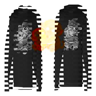 日本 かわいい 赤ちゃん モンキー パンチ ニホンザル パンチくん 長袖Tシャツ - Kawaiitshirt