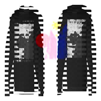 日本 フィリピン ハーフフラッグ 日本 フィリピン ジャージ 長袖Tシャツ - Kawaiitshirt