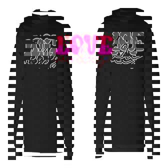 明るいピンク Loveibes ハート ネオンエナジー 長袖tシャツ 長袖Tシャツ - Kawaiitshirt