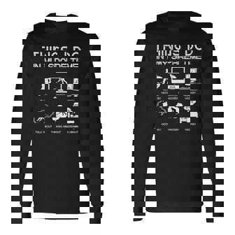 暇なときにすること面白いホッケー愛好家 長袖Tシャツ - Kawaiitshirt