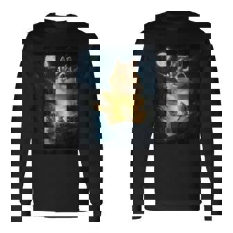 月に吠えるシマリス ヴィンテージ 面白いシマリス 長袖Tシャツ - Kawaiitshirt