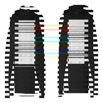 東京の地下鉄 カラー 色 ボーダー 鉄道【電車ファン】【変なデザイン屋さん】メトロ 面白い ポップ デザイン 長袖Tシャツ - Kawaiitshirt