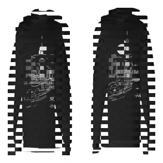 東京スカイラインジャパン ランドマーク スカイツリー 東京タワー 新幹線 長袖Tシャツ - Kawaiitshirt