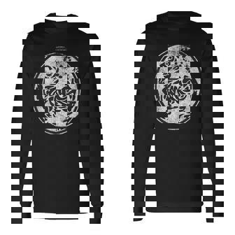 松かん 空手風シンボル 武道訓練 虎 長袖Tシャツ - Kawaiitshirt