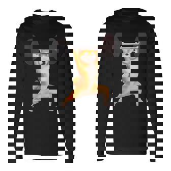 柴犬 イヌ 面白いtシャツ 犬 筋トレ 文字入り メンズ おもしろ 面白い 服 おもしろグッズ 文字tシャツ ネタ 長袖tシャツ 長袖Tシャツ - Kawaiitshirt