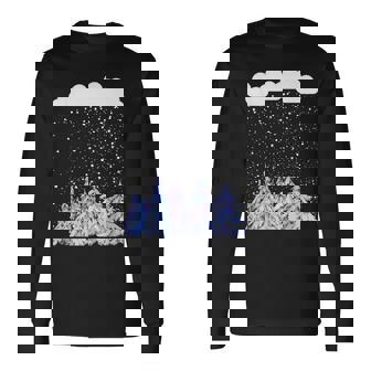 森 雪 新雪 落ちる 冬 ワンダーランド 雪 恋人 長袖Tシャツ - Kawaiitshirt