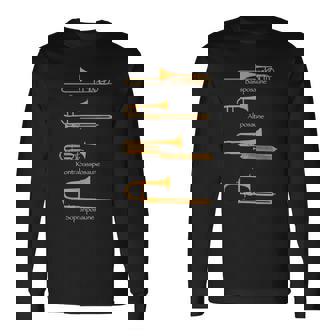 様々なトロンボーンタイプ トロンボーンギフト 長袖Tシャツ - Kawaiitshirt