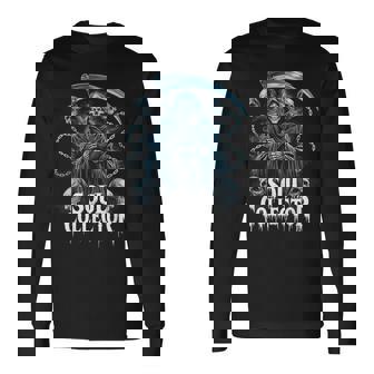 死神ソウルコレクタースカルチェーンアートホラーファン 長袖Tシャツ - Kawaiitshirt