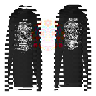 死者の日 シュガースカル メキシコデー カラベラデー 長袖Tシャツ - Kawaiitshirt