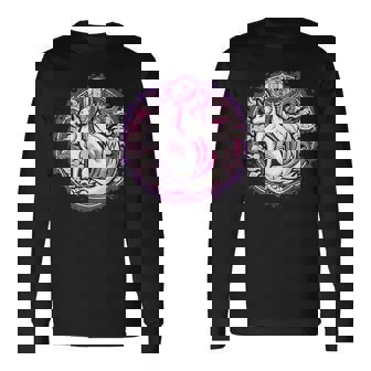 民話 きつね 九尾狐 日本龍 長袖Tシャツ - Kawaiitshirt