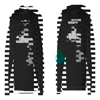 水道蛇口漏れ 長袖Tシャツ - Kawaiitshirt