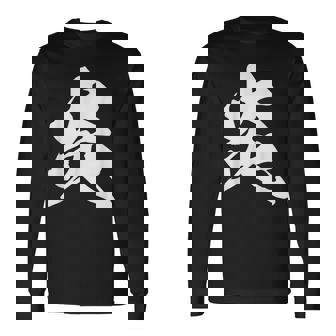 炎 ファイヤー 漢字 一文字 かっこいい 黒 他カラー メンズ レディース 大きいサイズ 筆文字 長袖Tシャツ - Kawaiitshirt