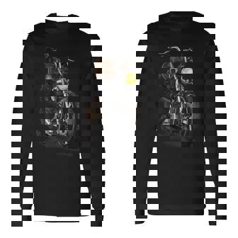 熊 クマ バイク バイカー 長袖Tシャツ - Kawaiitshirt