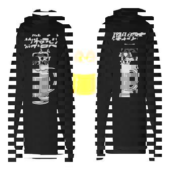 燃料は酒 パピヨン グッズ 犬好き おもしろ 面白い ネタ 笑える 飲み会 長袖Tシャツ - Kawaiitshirt