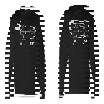 牛肉部位 長袖Tシャツ - Kawaiitshirt