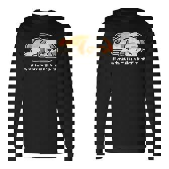 犬のために働いてます シーズー ゆるかわ犬イラスト 長袖Tシャツ - Kawaiitshirt