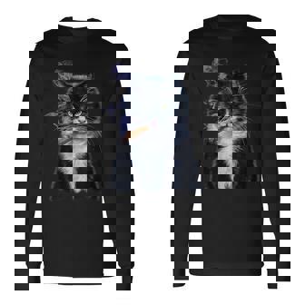 猫 ネコ ボス たばこ ねこ 長袖Tシャツ - Kawaiitshirt