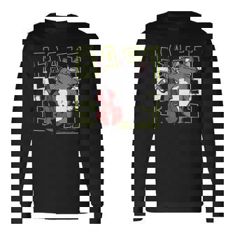 猫 二重低音プレーヤー 長袖Tシャツ - Kawaiitshirt