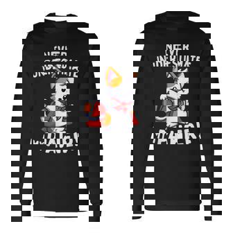 猫に言わせると、Don't Underestimate My Pawer Pun Cat（私の肉球を甘く見ないで）。 長袖Tシャツ - Kawaiitshirt