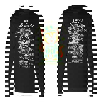 猫のパーティラッキー：セント・パトリックス・デーの猫愛好家たち 長袖Tシャツ - Kawaiitshirt