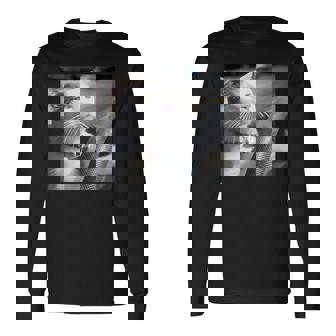 猫のミームtシャツを運転します 長袖Tシャツ - Kawaiitshirt