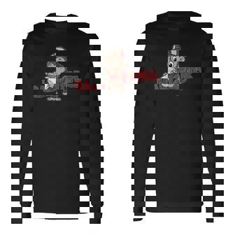 猿 子猿 ミルクを飲む赤ちゃん猿【Baby Fangs】 長袖Tシャツ - Kawaiitshirt