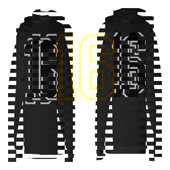 番号 16インチ ブラック 長袖Tシャツ - Kawaiitshirt