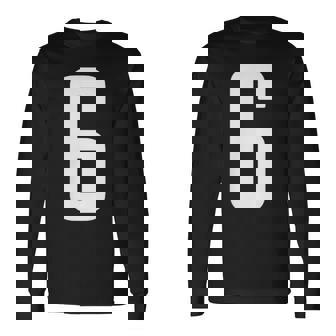 番号 6インチ ホワイト 長袖Tシャツ - Kawaiitshirt