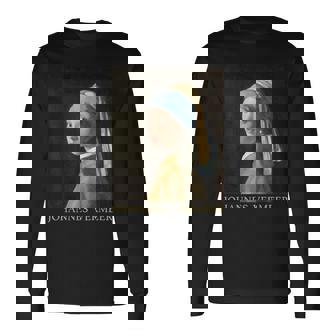 真珠の耳飾りの少女／フェルメール（記名）【世界の名画】Johannesermeer 美術館アート 長袖Tシャツ - Kawaiitshirt