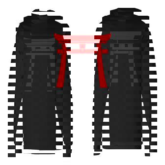 神戸鳥居門シンボル 神道日本門 長袖Tシャツ - Kawaiitshirt