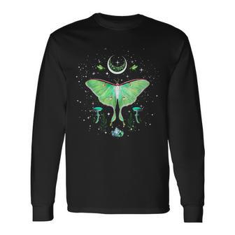 神秘的なゴシック ルナモス ムーンフェイズとキノコ 長袖Tシャツ - Kawaiitshirt