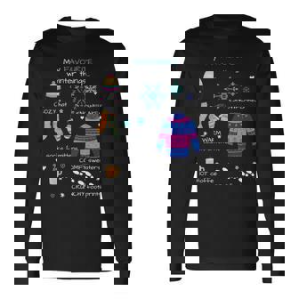 私のお気に入りの冬のものは、居心地の良い帽子、雪の結晶、ホットコーヒーです。 長袖tシャツ 長袖Tシャツ - Kawaiitshirt