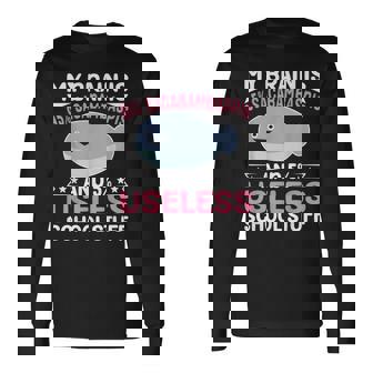 私の脳は95％サカバンバスピスの面白い魚のミーム 長袖Tシャツ - Kawaiitshirt