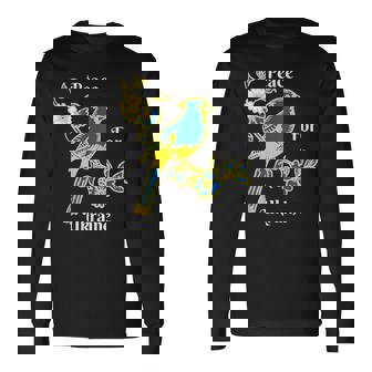 私はウクライナの旗と共に立つ ウクライナを支持する 長袖Tシャツ - Kawaiitshirt