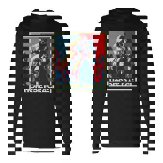 競馬 馬tシャツ ウマ レース 馬 乗馬 面白いtシャツ 文字入り メンズ おもしろグッズ ネタ 大人 男性 長袖tシャツ 長袖Tシャツ - Kawaiitshirt