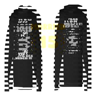 結婚15年 15周年 夫 妻 記念日 長袖Tシャツ - Kawaiitshirt