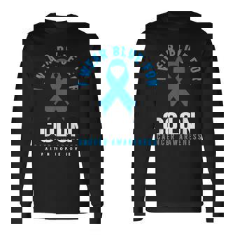 結腸直腸癌 I Wear Blue For Colon Cancer Awareness 長袖Tシャツ - Kawaiitshirt