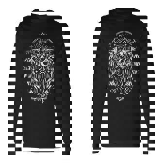 翼と月を持つ天使のシンボル神聖な神秘的な芸術 長袖Tシャツ - Kawaiitshirt