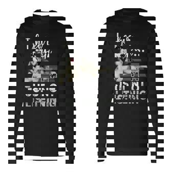 聞こえてるよ聞いていないだけだシベリアンハスキー恋人 長袖Tシャツ - Kawaiitshirt