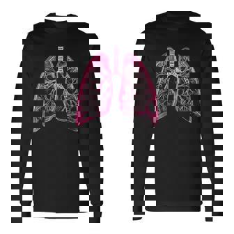 肺の解剖学的2d 医師と呼吸ファン向け 長袖Tシャツ - Kawaiitshirt