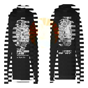 膝が限界 膝痛 おもしろ 面白い ネタ メンズ シュール ユーモア 笑える 昭和レトロ おじさん 長袖Tシャツ - Kawaiitshirt