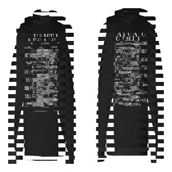 自動ピストル 拳銃 銃器 ヴィンテージガン 特許プリント 長袖Tシャツ - Kawaiitshirt