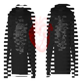 解剖学的心臓解剖科学生物学臓器研究 長袖Tシャツ - Kawaiitshirt