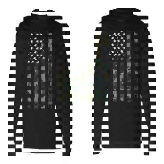 迷彩 アメリカ国旗 Usa 迷彩 メンズ ボーイズ レディース ガールズ キッズ 長袖Tシャツ - Kawaiitshirt