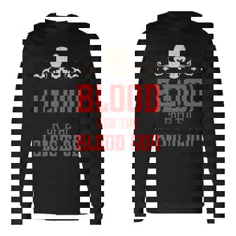 邪悪な頭蓋骨の血 血神 地獄の魔王 長袖tシャツ 長袖Tシャツ - Kawaiitshirt